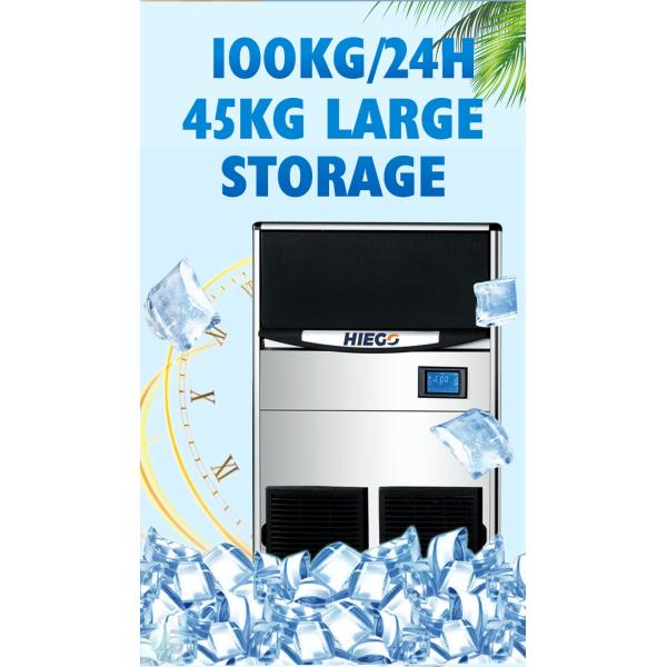 45kg Crescent Ice Machine 100kg Clear Ice Cube Maker Air Cooling