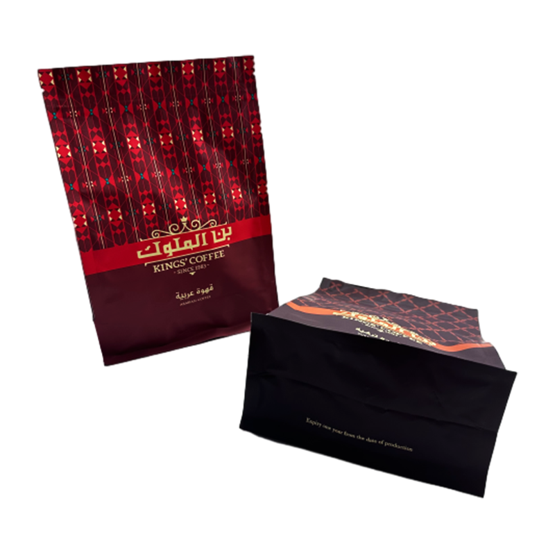 Custom Printed Matte Mylar Stand-Up Coffee Bean Packaging Pound Aluminum Foil Bag with Valve and Zipper for Plastic Products