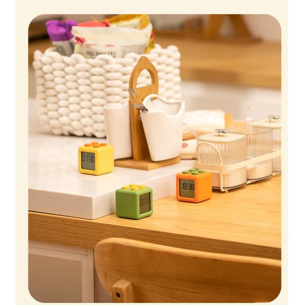 ABS Electric Led Table Clock With Modern Design Style For Custom Block Timer In Bedrooms