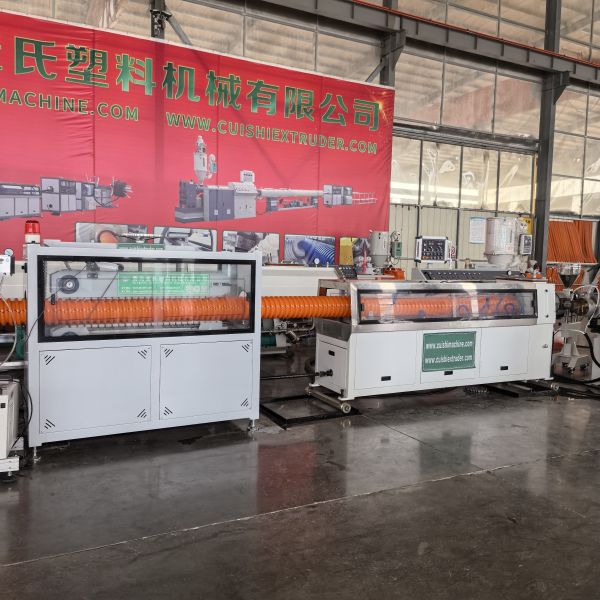 High Automatic Carbon Spiral Pipe Extrusion Line / HDPE Carbon Corrugated Pipe Making Machine