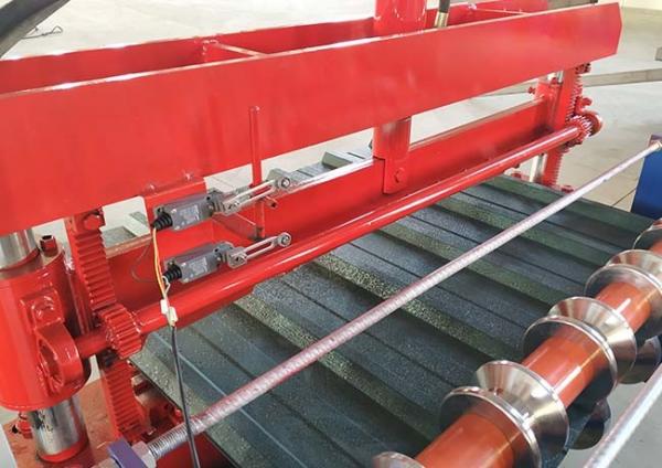 Color Paint Metal Roofing Sheet Making Machine With Double Cylinder Cutter