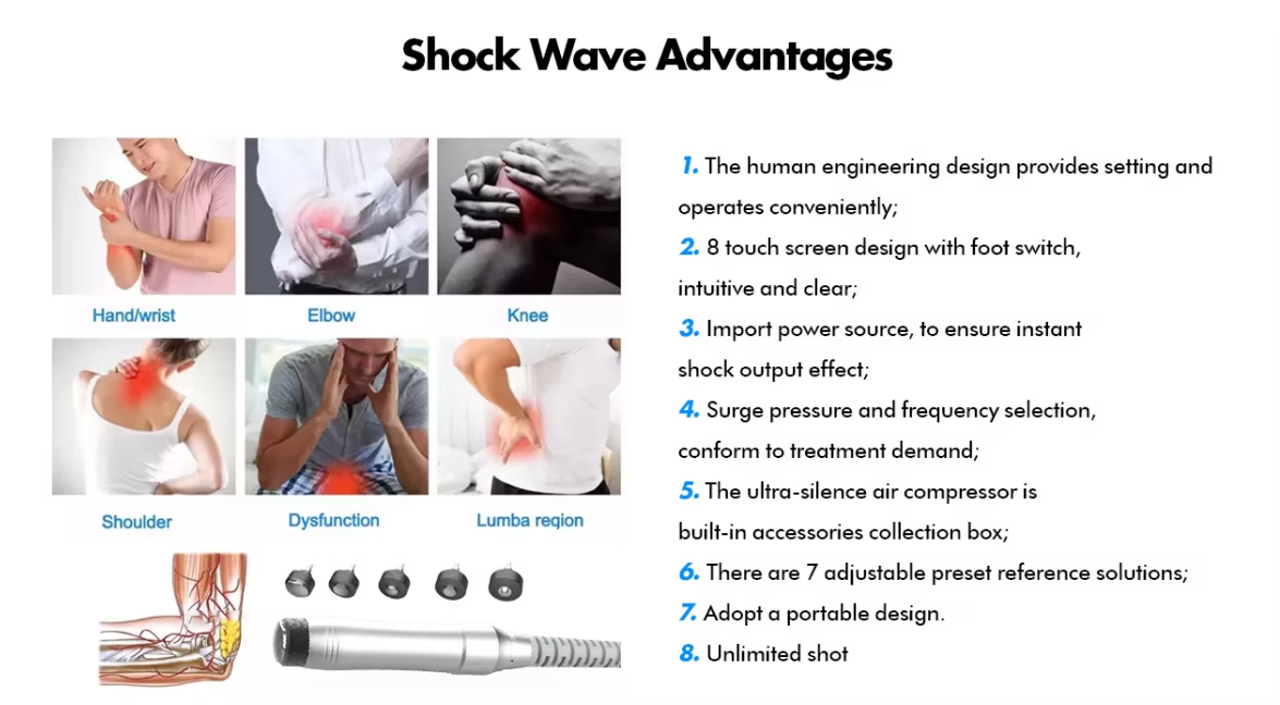 Human Physiotherapy Radial Shock Wave Therapy Electro Mangetic Machine