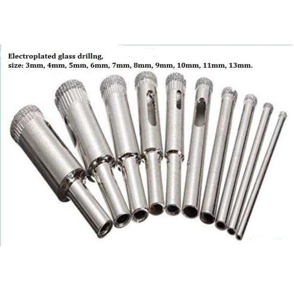 3-13 Mm Diamond Core Drill Bits , Electroplated Drill Bits For Glass Fast Drilling