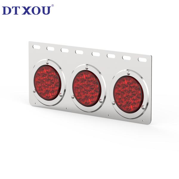 Customizable 3 Hole Mounting Brackets for 4 Inch Round Tail Lights in Stainless Steel