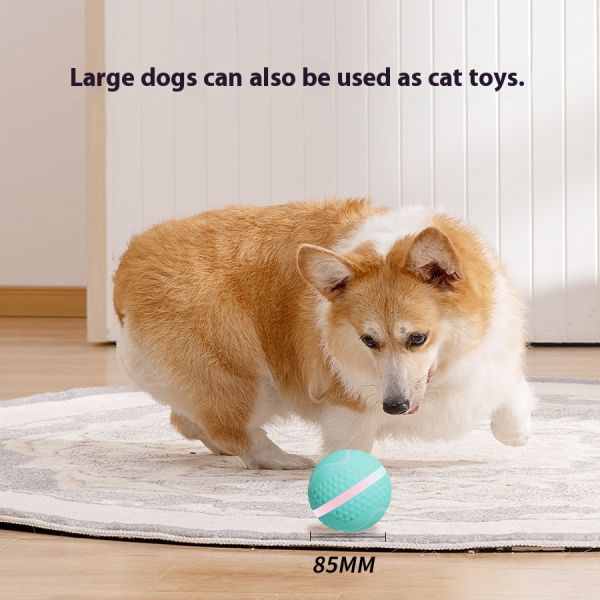 2025 Rechargeable Eco-Friendly Silicone LED Flash Light Cute Automatic Rolling Ball Motion Activated Interactive Movement Toy