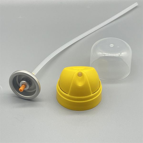 Side view of deodorant body spray valve with leak-proof seal