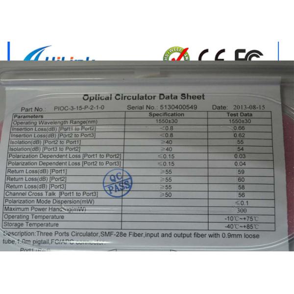 C+L Band WDM Fiber Optic Circulator Polarization Insensitive Components