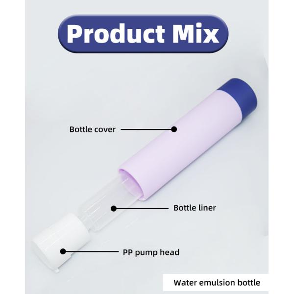 PP replaceable rotary airless pump bottle 30ml 50ml and refillable jar system 50g