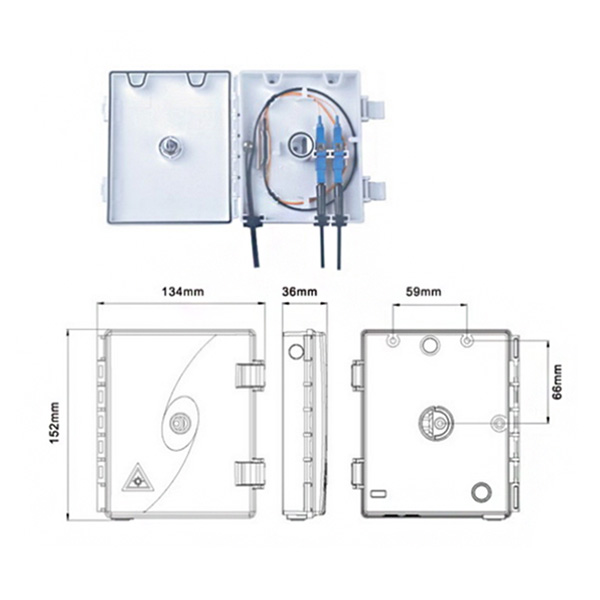 2 Cores Splitter Distribution Box Easy Operating For SC / LC Adapter