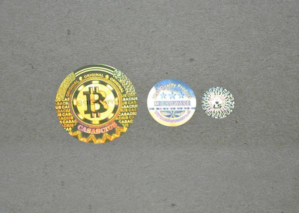 Barcode Custom Security Hologram Stickers , Round Hologram Stickers With Scratch
