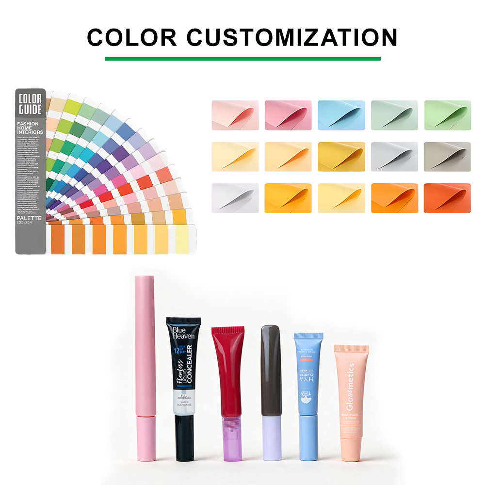 4 applicator designs for lip gloss and skincare tubes