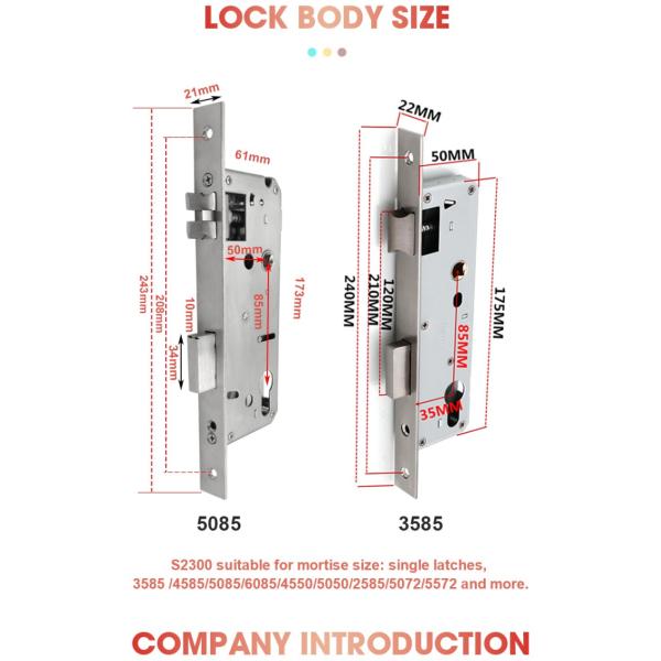 Smart TTlock FPC Fingerprint Door Lock Bluetooth With Reversible Handle
