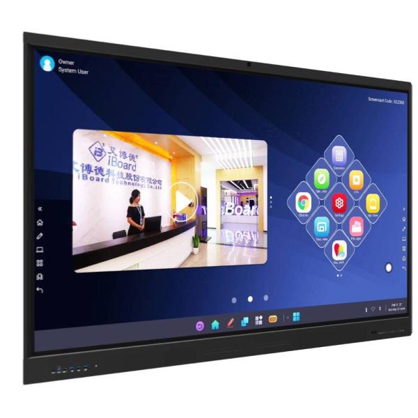 Educational 75 Inch Pen Finger Writing Smart Iboard Interactive Whiteboard Android 13 For Presentation Conference