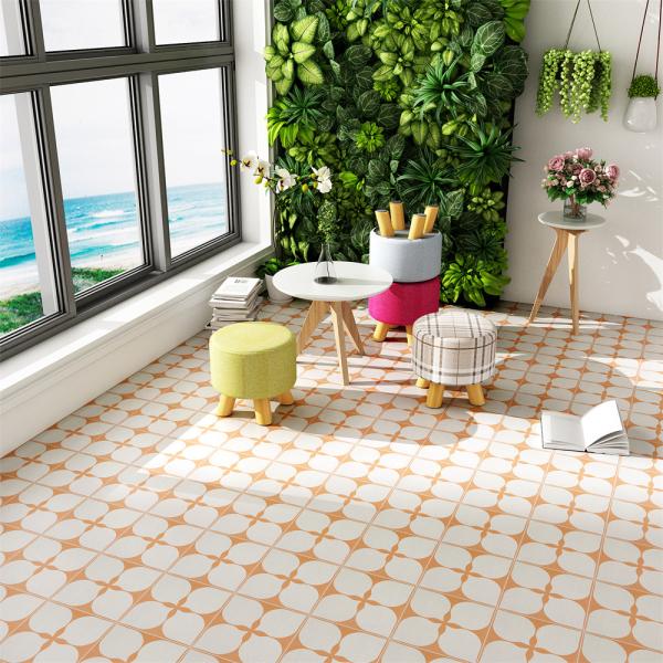 Orange Beige 20x20cm Ceramic Rustic Tile for Floor and Wall