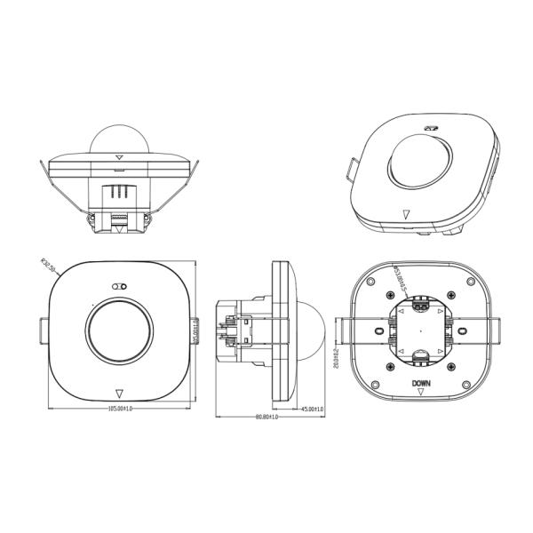ON/OFF Function Casambi Enabled Wireless Controls PIR Sensor With Max. 8m Mounting Height