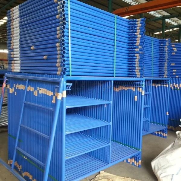 Construction Materials H Frame Scaffolding System Step Style Yellow Pre-Galvanized Q235 Steel