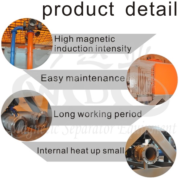 High Efficiency Magnetic Separator Machine 5T Electromagnetic Water Cooling For Slurry ceramics kaolin raw ore slurry