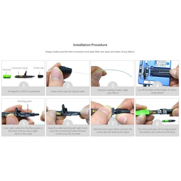 FTTH Fiber Optic Fast Connector Sc APC Singlemode Field Assembly Connector