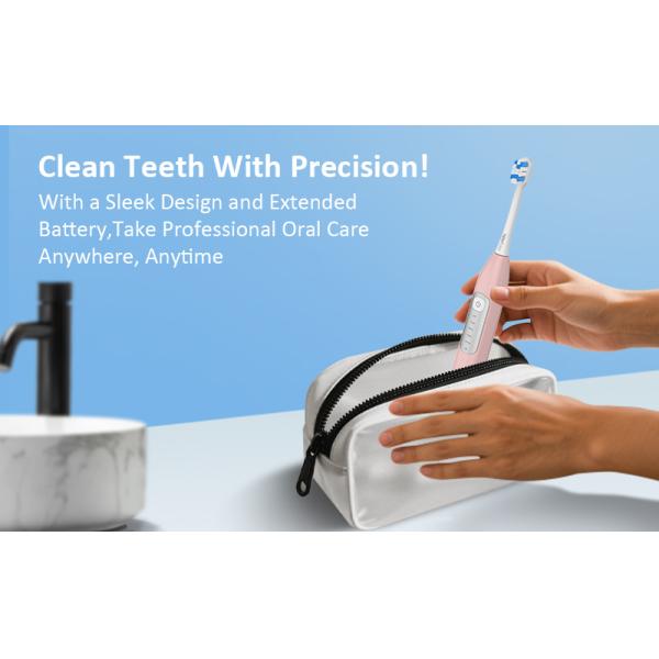 Slim Electric Toothbrush Adults Rechargeable 3 Brushing Modes 2 Minute Timer Black White Travel Battery Replacement