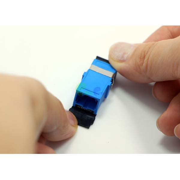 SC UPC SM Simplex Fiber Optic Adapter Blue Plastic Auto-shutter With reduced Flange IL < 0.2dB