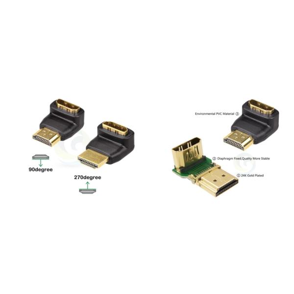 QS AD001，270 Degree HDMI Right Angle Connectors
