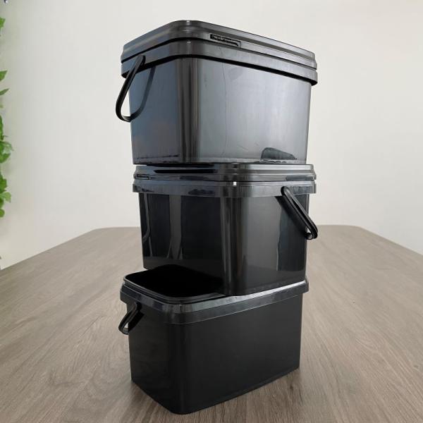 5L Square Plastic Bucket Pail Customizable and Recyclable for Seed Packaging