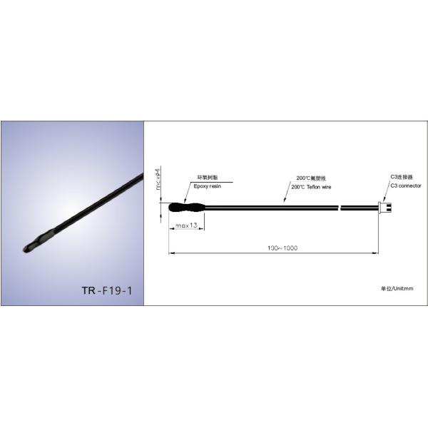Epoxy Encapsulated NTC Thermistor Sensor Waterproof 10K / 50K / 100K Ohm