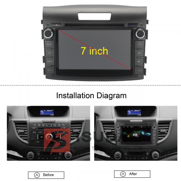 Audio / Subwoofer Output Android Car DVD Player For Honda Crv Gps Navigation System
