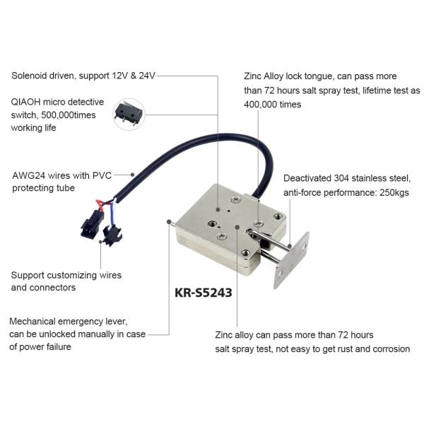 Keyless Electronic 12V Courier Cabinet Solenoid Latch Lock