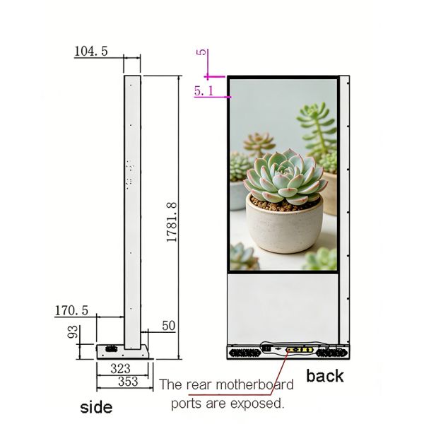 55 Inch Ultra-Thin Vertical Transparent OLED Display Stand for Premium Floor Advertising Solutions