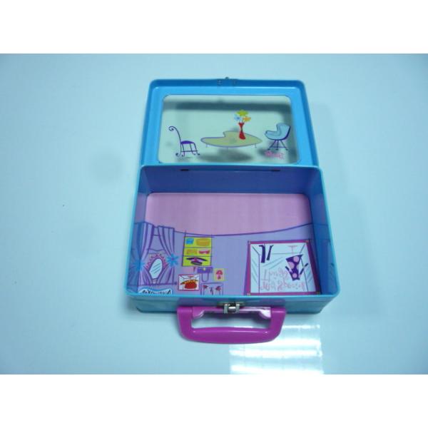 Embossing Handle Metal Tin Containers Durable For Lunch Storage