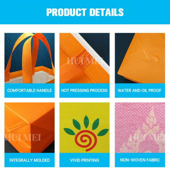 Silk Screen 96gsm Laminated Non Woven Biodegradable Bags Eco Custom Non Woven Tote Bags