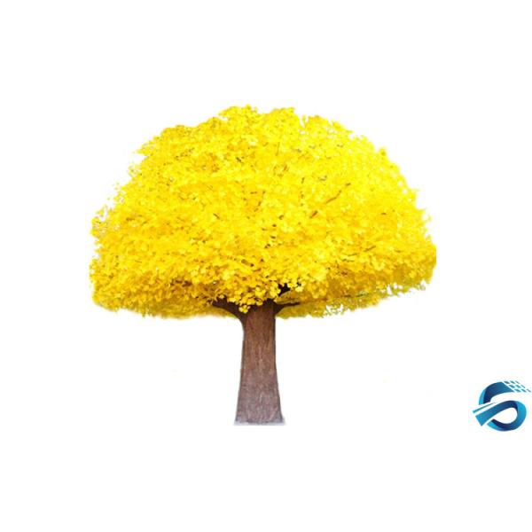 Customize Waterproof Artificial Yellow Tree Real Touch With PE Leaves