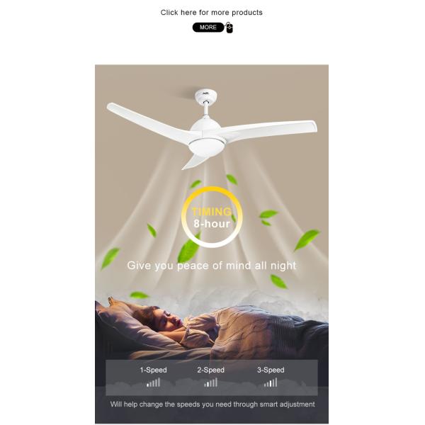 Lighting Solutions Service 52-inch Simple Plastic Ceiling Fan Remote Control 3 Speeds