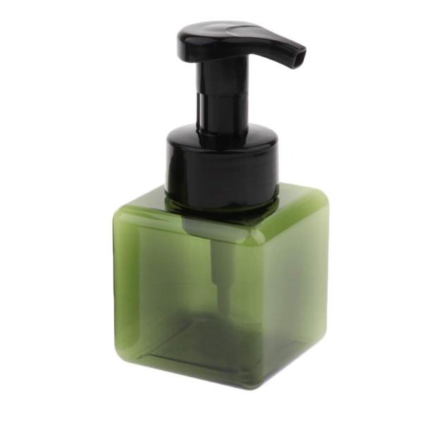 Plastic Empty Transparent Amber PETG Shampoo Packaging Square Plastic Soap Foam Bottle