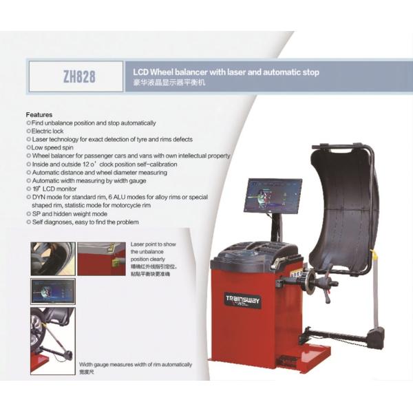 Garage Equipment Tire Balacing Machine Self-Calibrating 3D Computer Wheel Balancer with Monitor and Laser Technology Trainsway