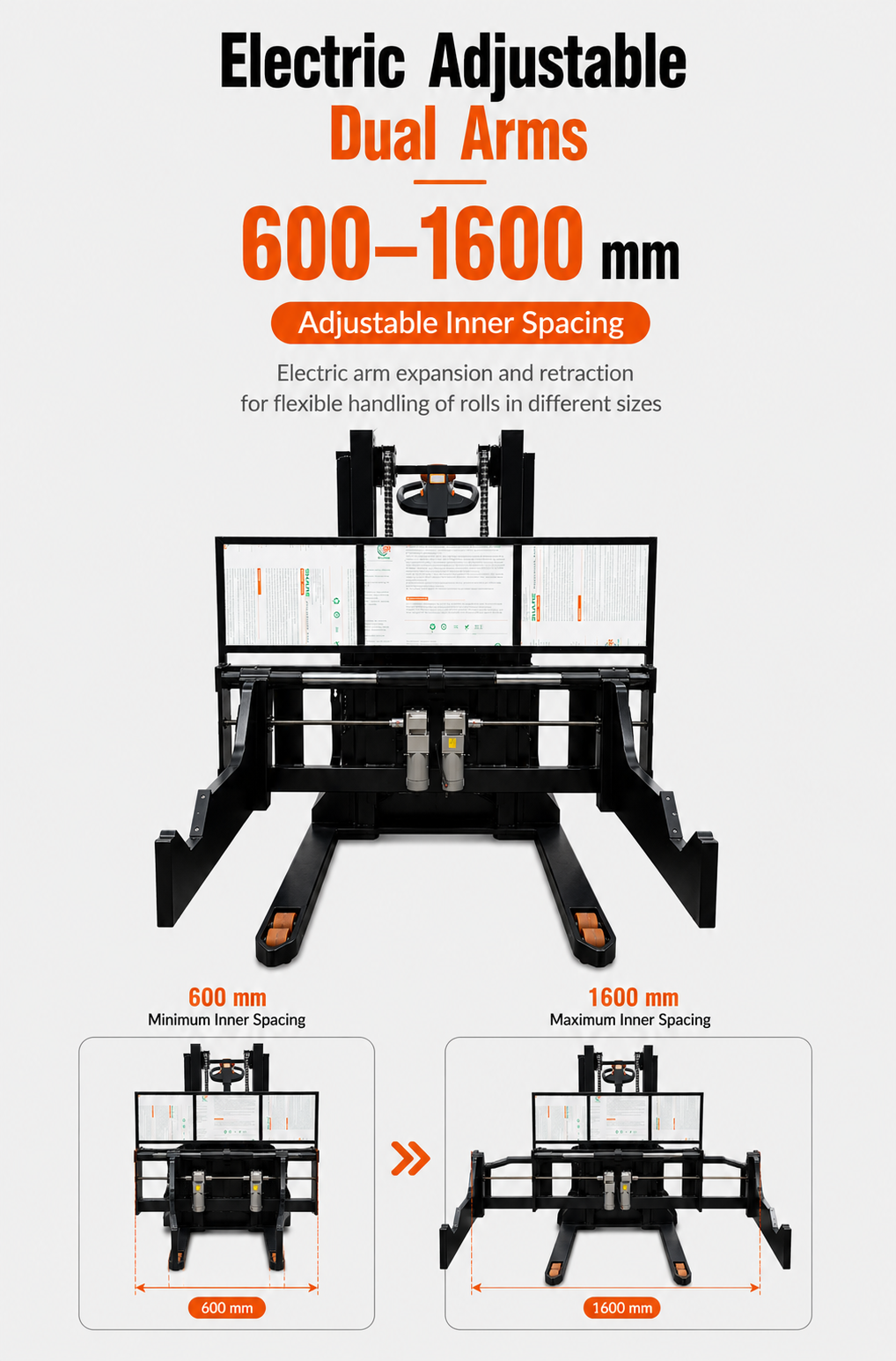 CDD20 Electric Adjustable Dual-Arm Stacker