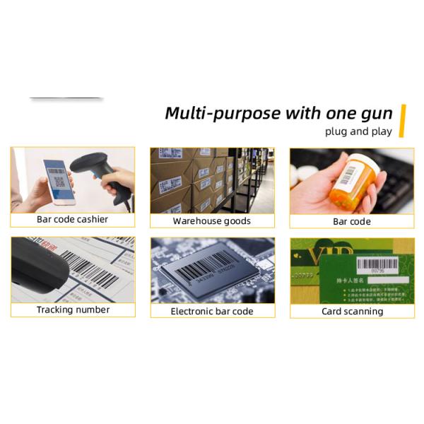 Manual Trigger Mode 2D Wireless Barcode Reader with Scanning and ≥4mil Optical Resolution