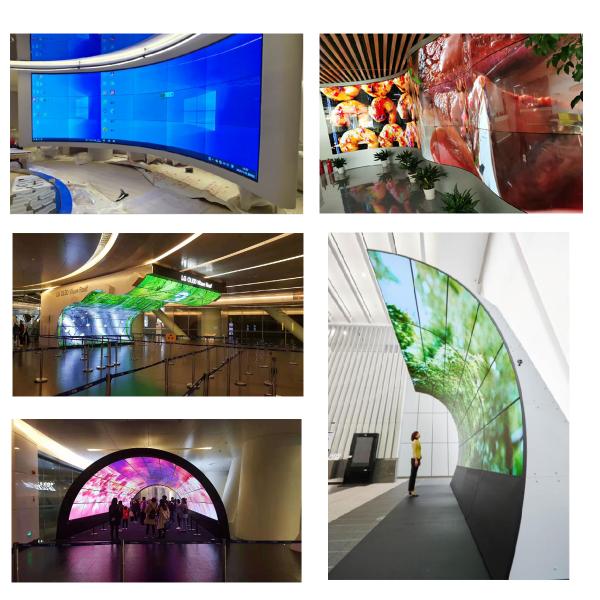 Multi Shaped Round Or Curved Flexible OLED Splicing Screen For Mall