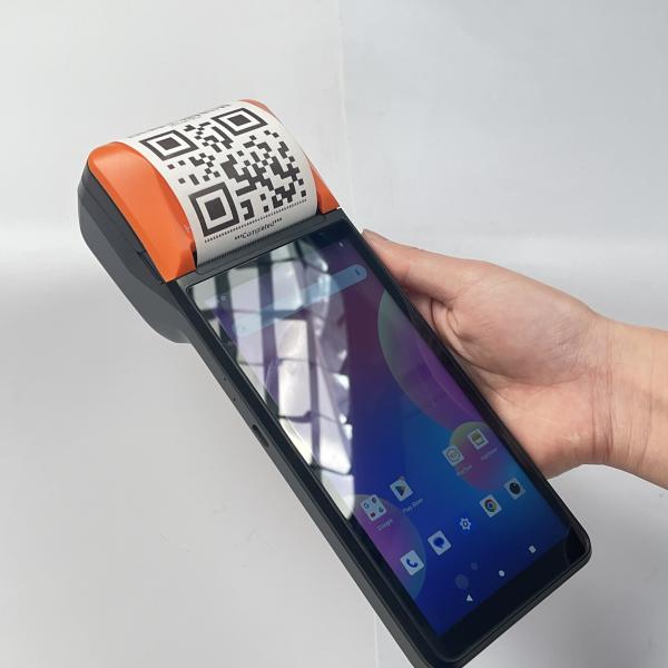 6 Inch Portable POS System Orange Purple Android POS Terminal With Printer