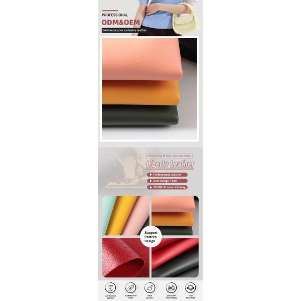 ECO 160cm Wide PVC Cowhide Pattern Double Faced Different Color Artificial Synthetic Leather Shoes Table Mat and Bags Fabric