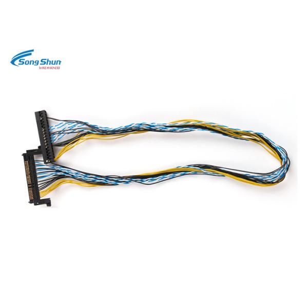LCD Display LVDS Cable Assembly Flat Television Set Customized Length 28AWG