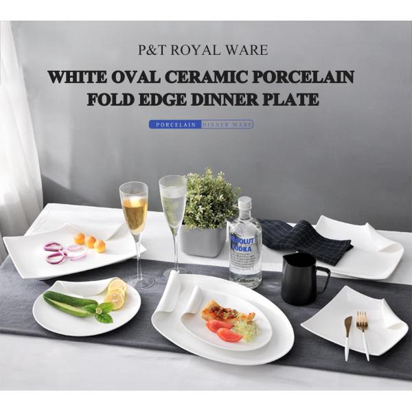 Irregular Shape Glazed Ceramic Plate Set Sustainable Eco Friendly For Restaurant