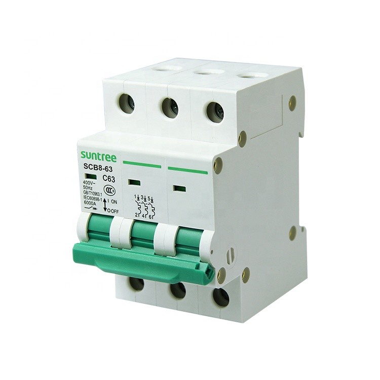 Overload 4.5KA SCB8-63 C45 C20 AC MCB Switch