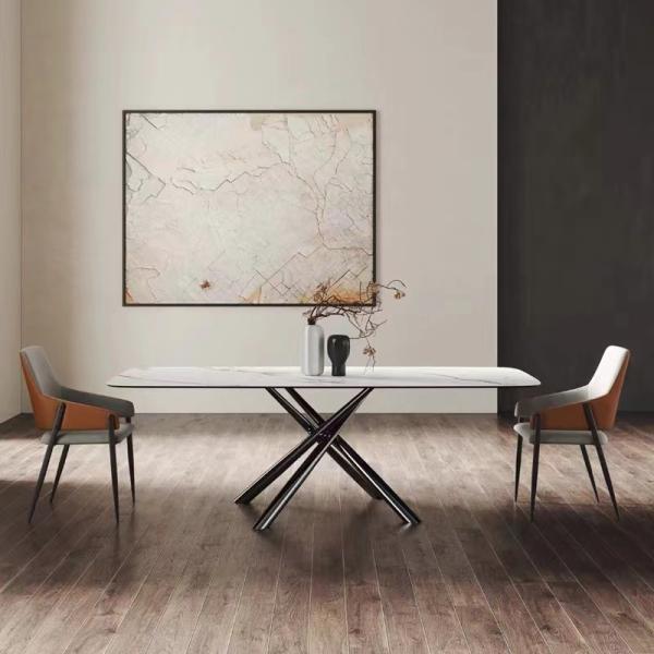Modern Marble Ceramic Top Dinner Table Set Artificial Sintered Stone Dining Table For Home