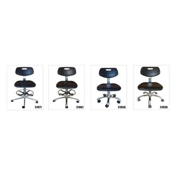 Workplace Anti Static Stool ESD Safe Chairs Polyurethane Material Chrome Five Star Base