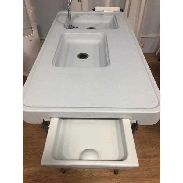 Foldable Outdoor Cleaning Table with Sink and Plastic Material