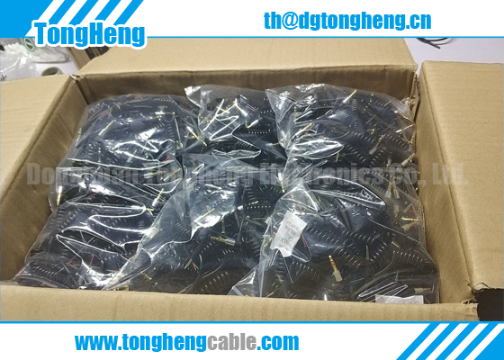 90 Degree Angle DC Jack Connector Spiral Power Cord