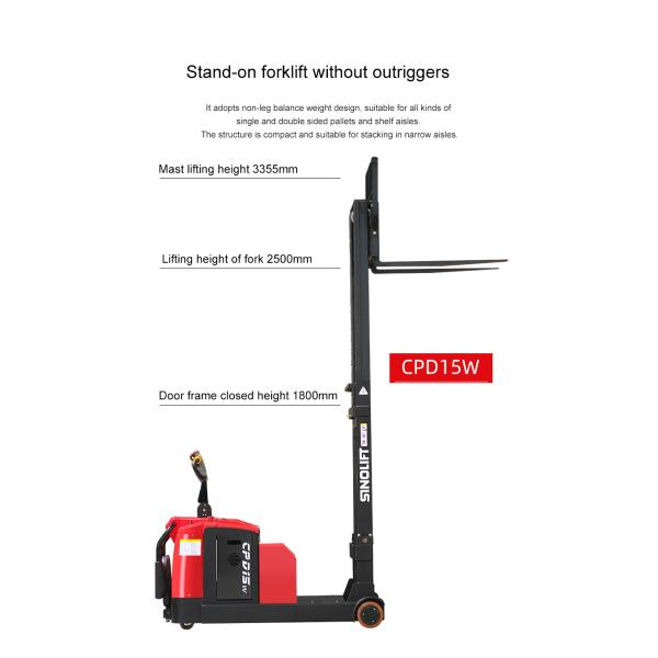 Sinolift CPD10/15W Electric Stand-on Counterweight Stacker