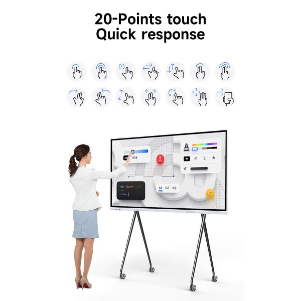 ODM 4K Android OPS 65 Inch Interactive Display Smart Board 75 Inch Touch Screen Monitor Interactive Whiteboard 86 Inch LED Panel